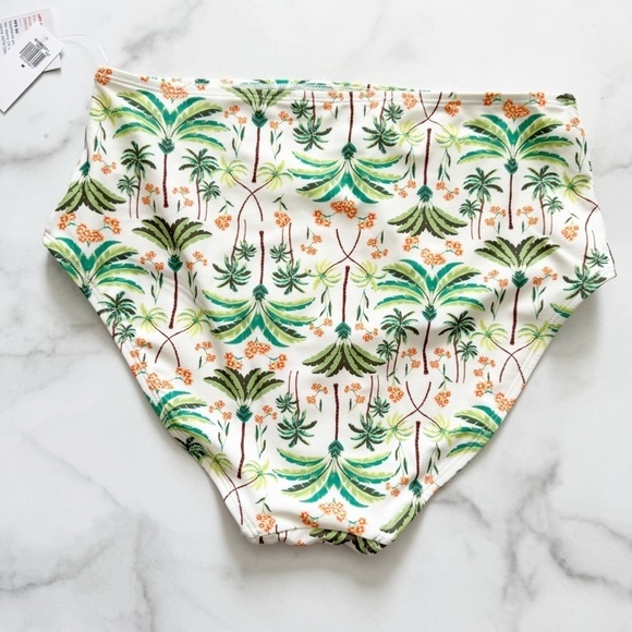 Old Navy High Rise Palm Tree Print Bikini Bottoms Size Medium New - Picture 2 of 8